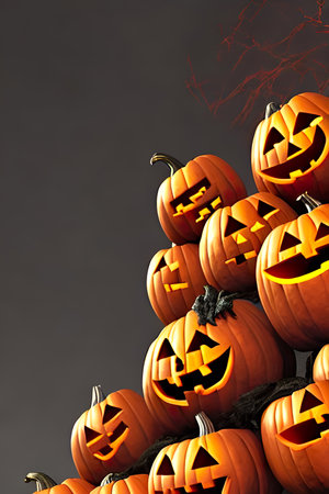 Illustration of an Halloween pumpkin . High quality photoの写真素材