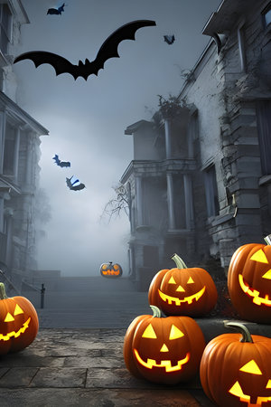 Illustration of an Halloween pumpkin . High quality photoの写真素材