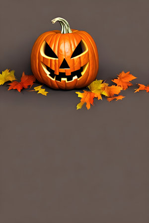 Illustration of an orange Halloween Pumpkin . High quality illustrationの写真素材