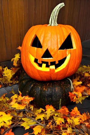 Illustration of an orange Halloween Pumpkin . High quality illustrationの写真素材