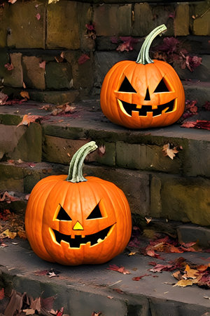 Illustration of an orange Halloween Pumpkin . High quality illustrationの写真素材