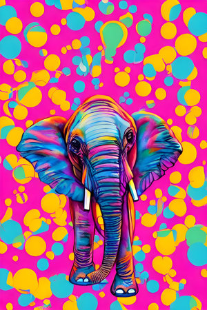 Illustration of an elephant in the room. High quality illustrationの写真素材
