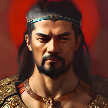 Illustrated portrait of Attila the Hun. High quality illustrationの写真素材