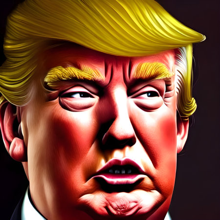 01.10.2022, NYC,USA: caricature of Donald Trump, photorealistic illustration . High quality illustrationのeditorial素材