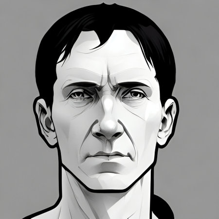 Munich, Germany, 01.11.2022: Illustrated Portrait of Julius Cesar, emperor of Rome. High quality illustrationのeditorial素材
