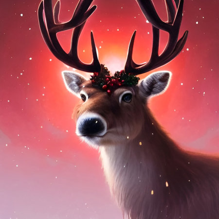 Illustration of a reindeer. High quality illustrationの写真素材