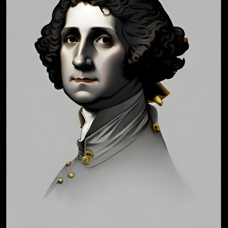 Munich, Germany, 01.11.2022: Illustrated Portrait of George Washington . High quality illustrationのeditorial素材