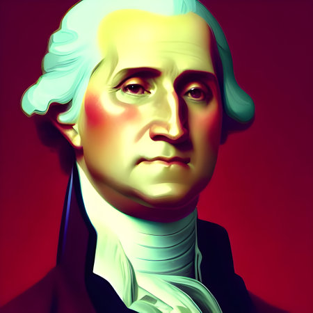Munich, Germany, 01.11.2022: Illustrated Portrait of George Washington . High quality illustrationのeditorial素材