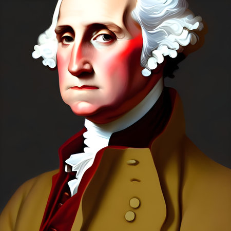 Munich, Germany, 01.11.2022: Illustrated Portrait of George Washington . High quality illustrationのeditorial素材