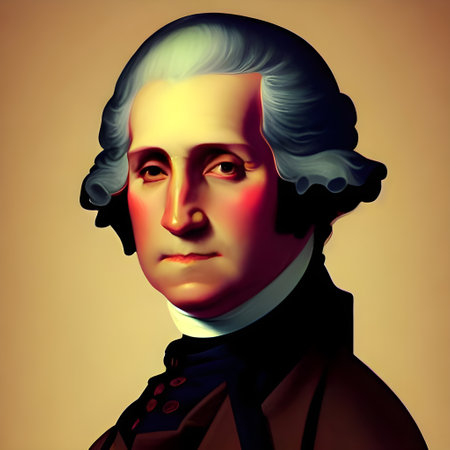 Munich, Germany, 01.11.2022: Illustrated Portrait of George Washington . High quality illustrationのeditorial素材