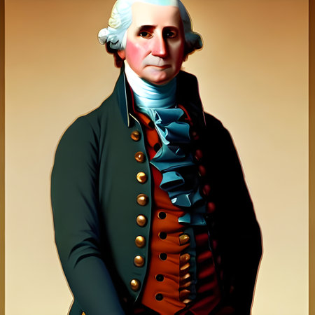 Munich, Germany, 01.11.2022: Illustrated Portrait of George Washington . High quality illustrationのeditorial素材