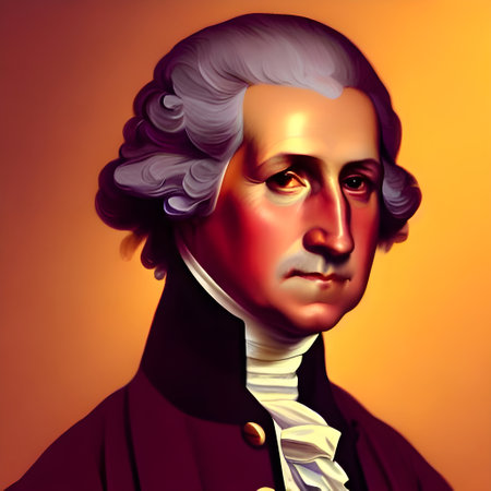 Munich, Germany, 01.11.2022: Illustrated Portrait of George Washington . High quality illustrationのeditorial素材