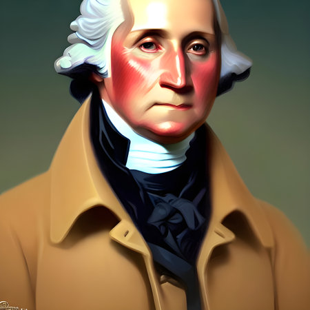 Munich, Germany, 01.11.2022: Illustrated Portrait of George Washington . High quality illustrationのeditorial素材