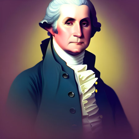 Munich, Germany, 01.11.2022: Illustrated Portrait of George Washington . High quality illustrationのeditorial素材
