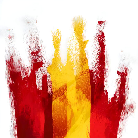 Illustration of a Spanish flag digitally painted. High quality illustrationの写真素材