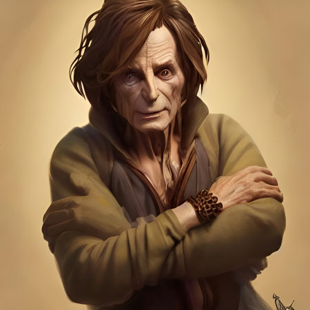 Illustrated portrait of Rumplestilskin, evil dwarf. High quality illustrationの写真素材