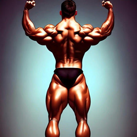 Illustrated image of a body builder. High quality illustrationの写真素材
