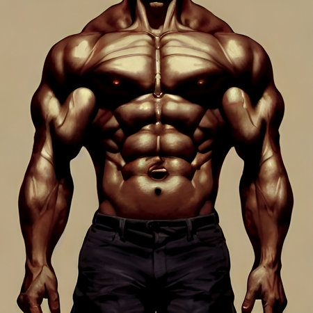 Illustrated image of a body builder. High quality illustrationの写真素材
