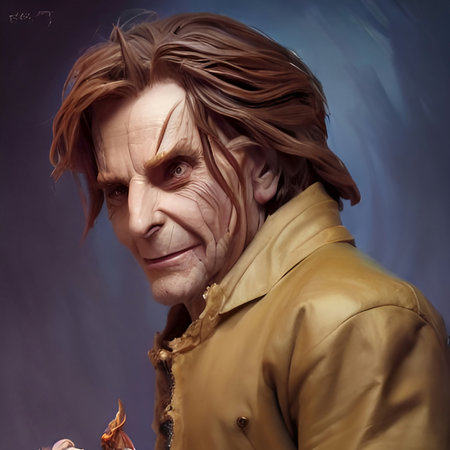 Illustrated portrait of Rumplestilskin, evil dwarf. High quality illustrationの写真素材
