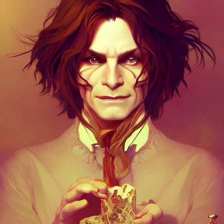Illustrated portrait of Rumplestilskin, evil dwarf. High quality illustrationの写真素材