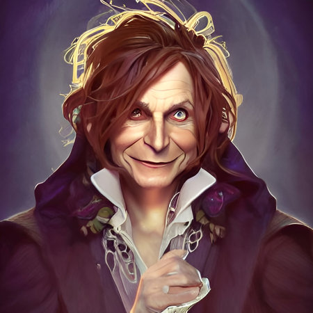 Illustrated portrait of Rumplestilskin, evil dwarf. High quality illustrationの写真素材