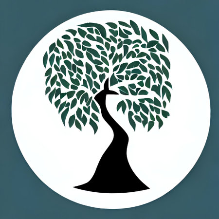 Illustrated Logo of a tree - digital creation. High quality illustrationの写真素材