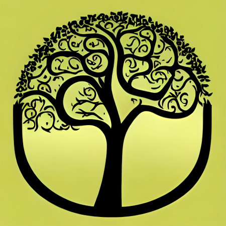 Illustrated Logo of a tree - digital creation. High quality illustrationの写真素材
