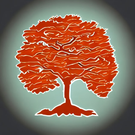 Illustrated Logo of a tree - digital creation. High quality illustration