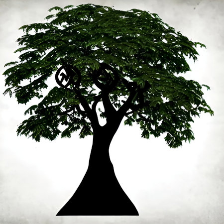 Illustrated Logo of a tree - digital creation. High quality illustrationの写真素材