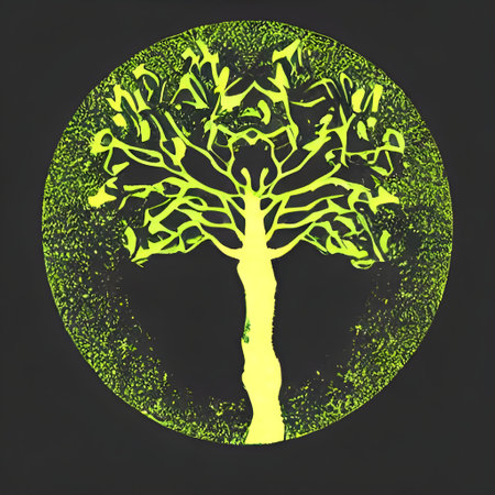 Illustrated Logo of a tree - digital creation. High quality illustrationの写真素材