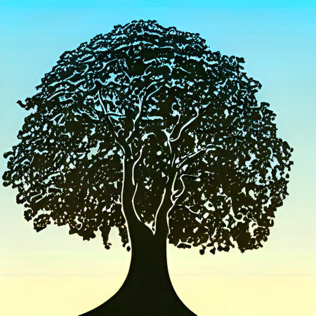 Illustrated Logo of a tree - digital creation. High quality illustrationの写真素材