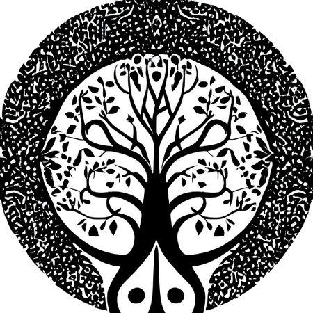 Illustrated Logo of a tree - digital creation. High quality illustrationの写真素材