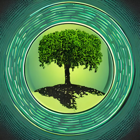 Illustrated icon of a tree - digital creation. High quality illustrationの写真素材