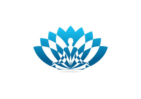 Lotus yoga icon design template.のイラスト素材