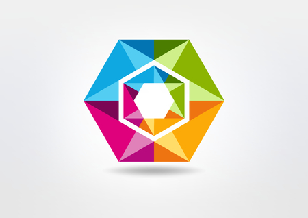hexagon crystal diamond vector icon designのイラスト素材