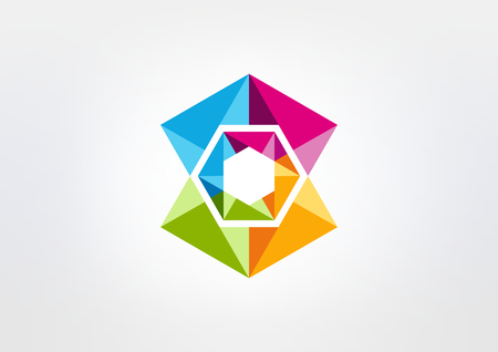 abstract crystal diamond vector icon designのイラスト素材
