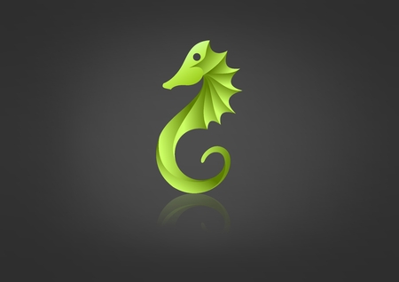 Green  seahorse vector icon design templateのイラスト素材