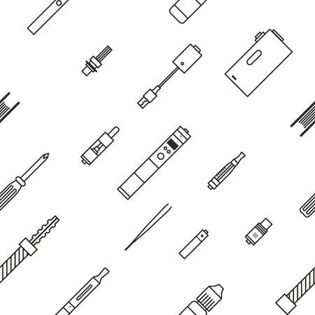 Vaping pattern on white backgroundのイラスト素材