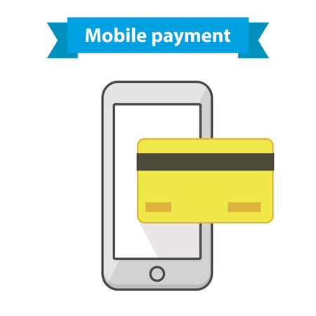 Mobile card payment, flat style illustrationのイラスト素材
