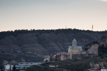The modern buildings of the city. A panoramic view of  city in Georgia