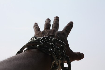 Hand chainedの写真素材