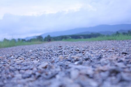 Road to nature mountain and skyの写真素材