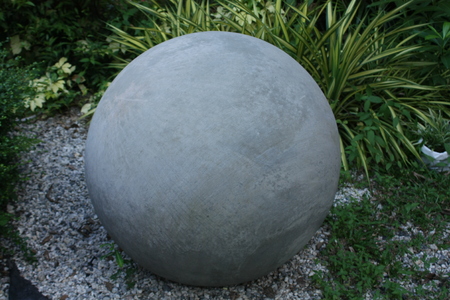 concrete ball in gardenの写真素材