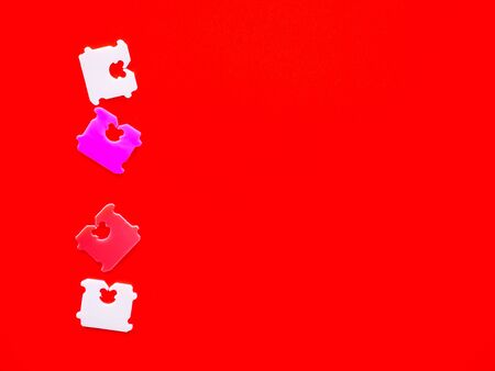 Price Tag Bread Clip and red background. The color of plastic tags on bread bag use to tell you which day of the week bread was bakedの写真素材