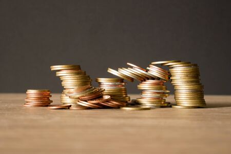 Business Finance and Money concept, Money coin stack with backgroundの写真素材