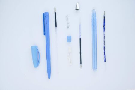 ballpoint pen isolated on white background. Pivot of the ball pen, Plastic ballpoint pen.の写真素材