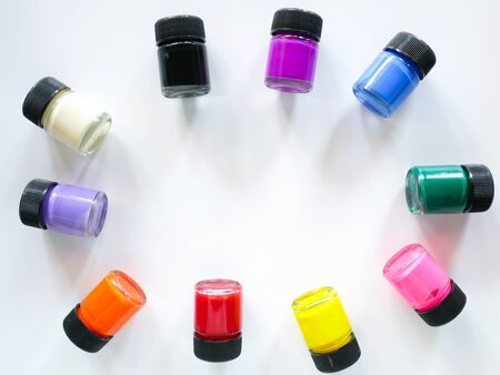 Poster Color bottle on white backgroundの写真素材