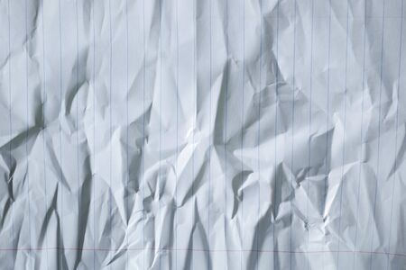 crumpled white paper sheet texture background, notebook letter textureの写真素材