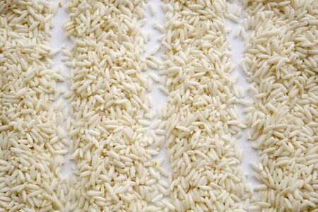 organic grain rice white background. concept Asian rice foodの写真素材