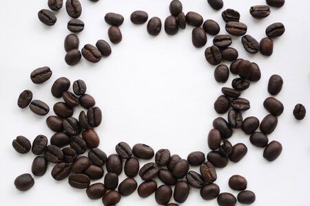 coffee beans on white background.の写真素材